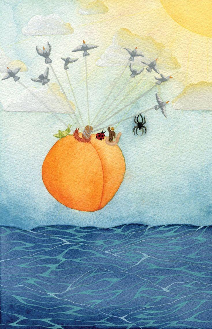 735x1136 James and the Giant Peach Print Wall Art. Etsy. Etsy wall art, The giant peach, Peach art