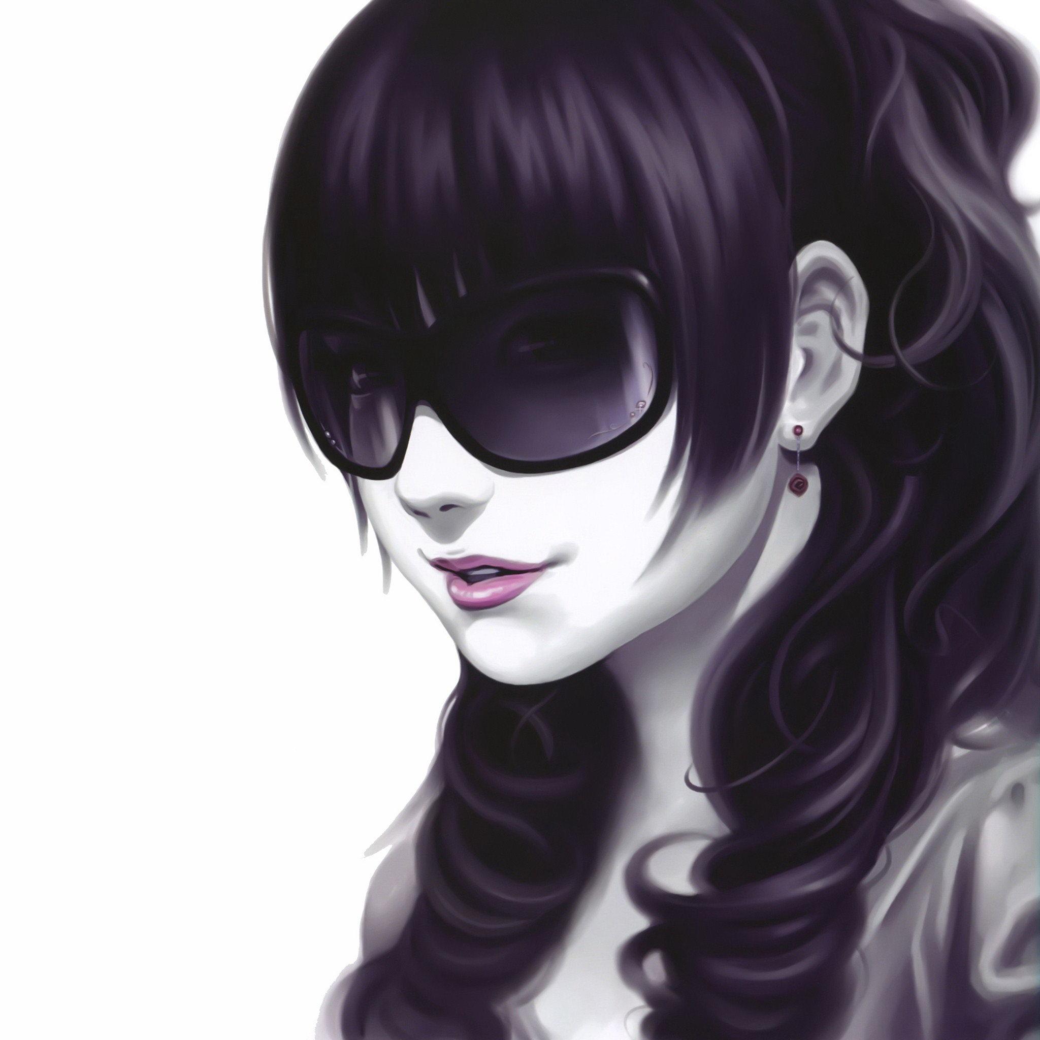 2048x2048 Cartoon Girl Wallpaper