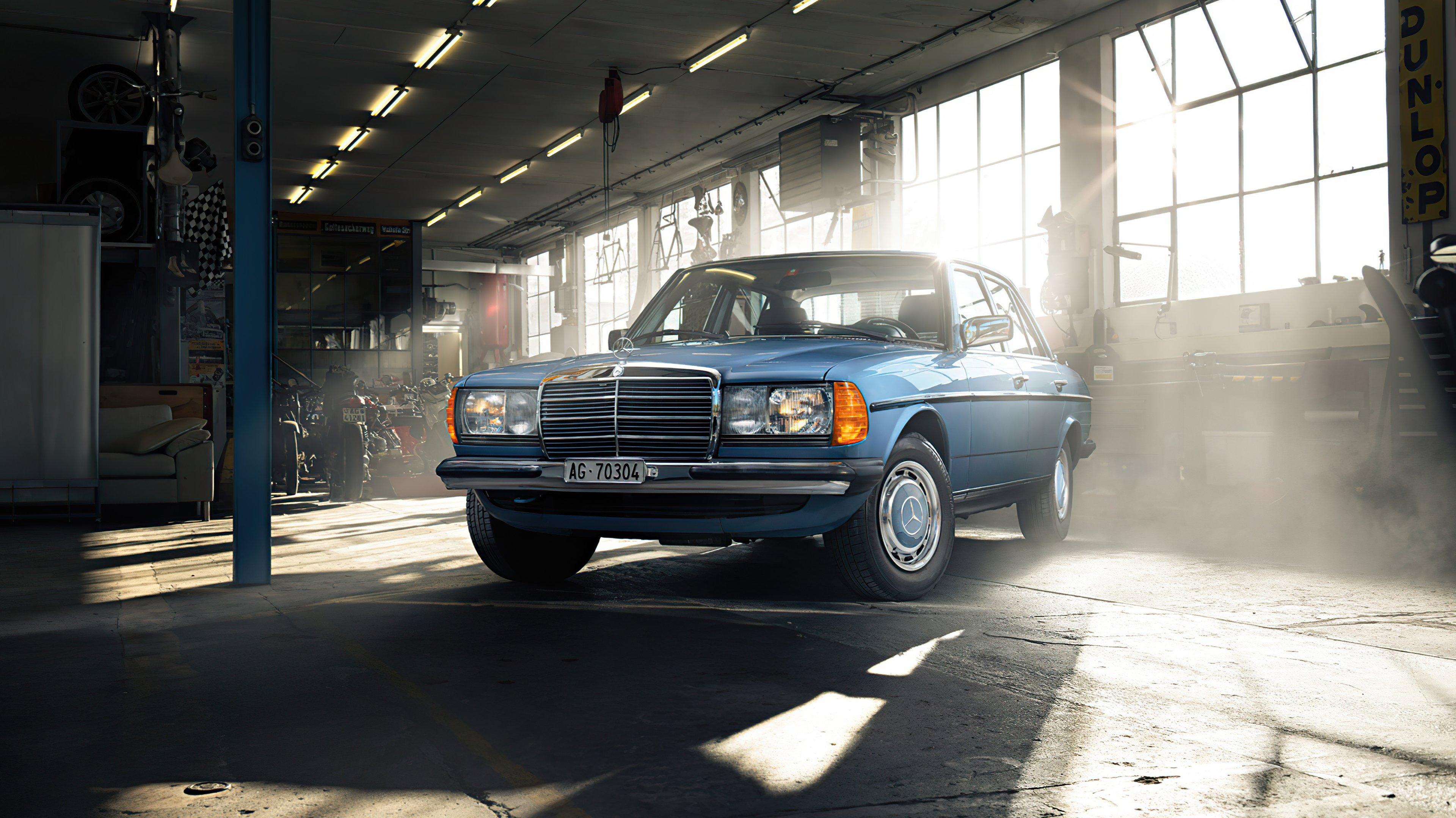 3840x2160 Mercedes Benz W123 Classic car Wallpaper 5k Ultra HD