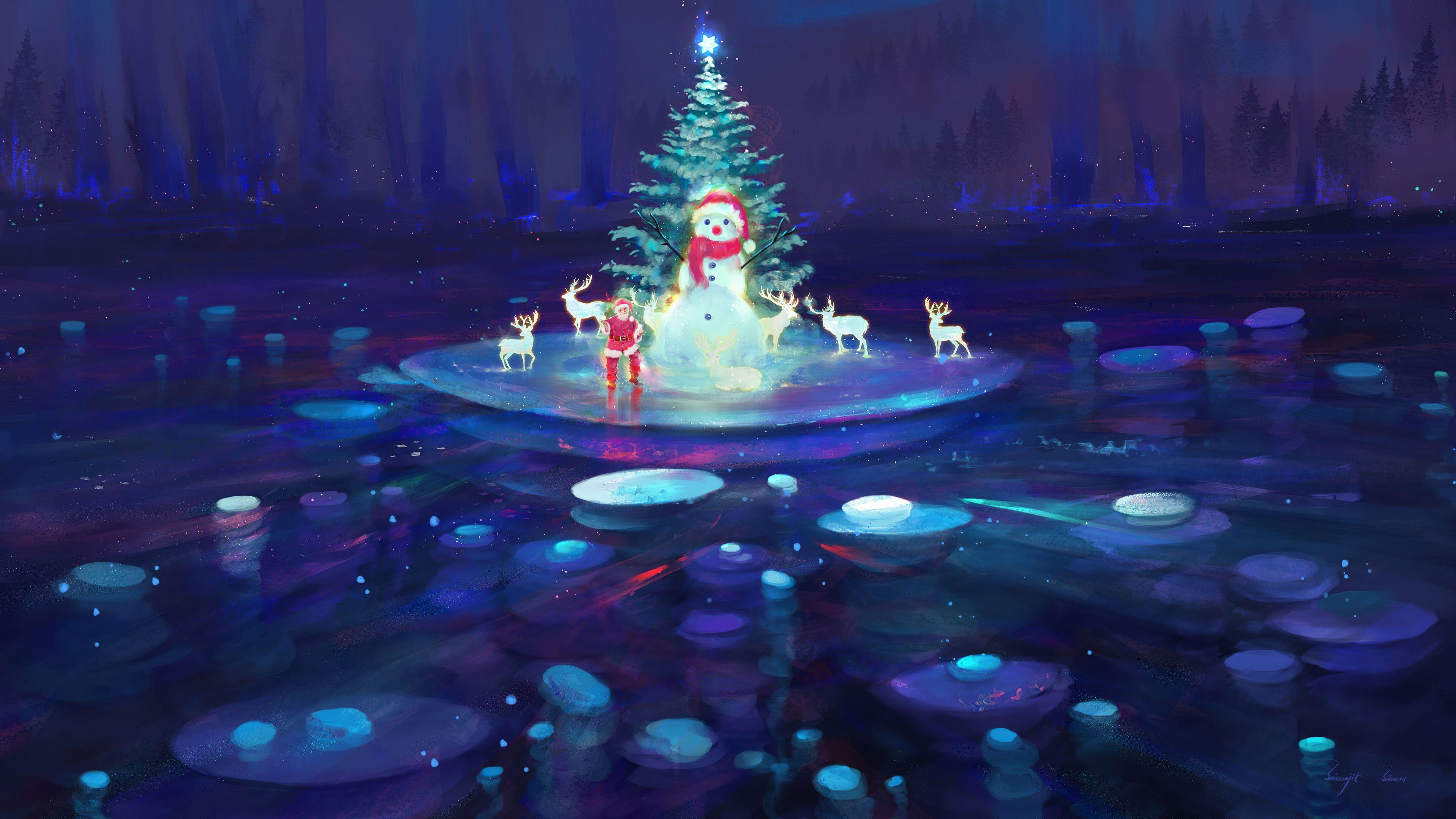 3840x2160 Art Christmas Wallpaper