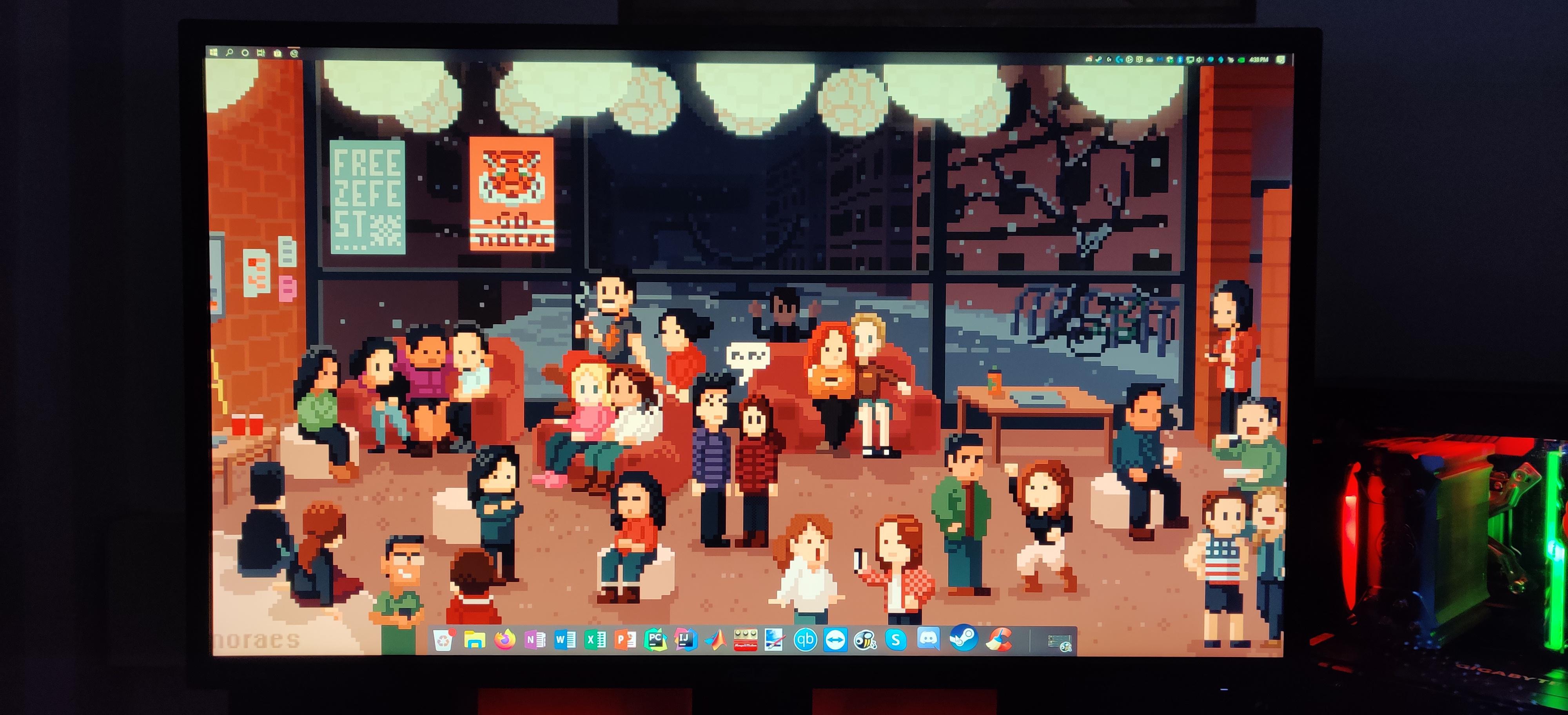 4000x1824 I was looking for a Christmas wallpaper on wallpaper engine, and this animated pixel art inside Gracie's came up!! What are the odds?