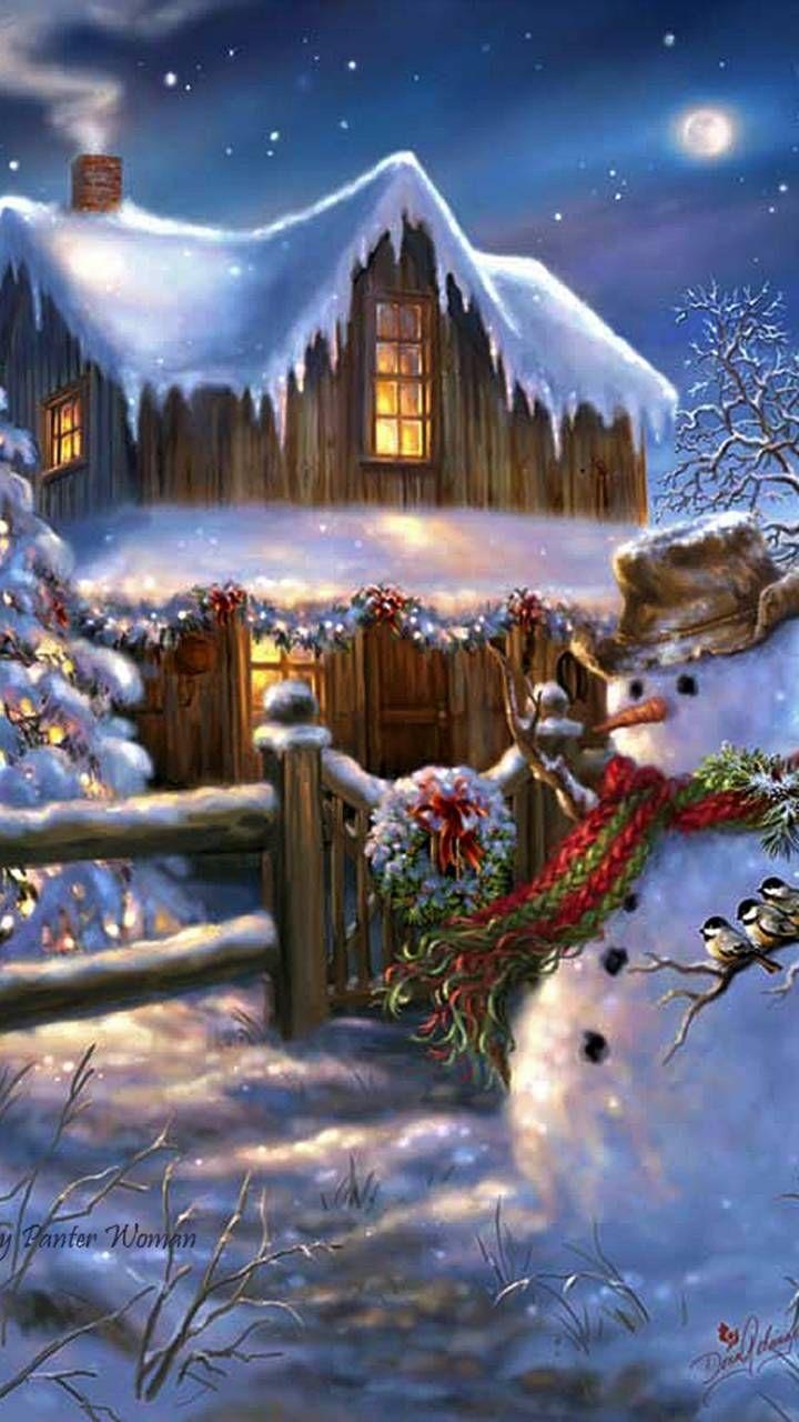 720x1280 Christmas Cabin. Christmas scenery, Merry christmas eve quotes, Winter wonderland christmas