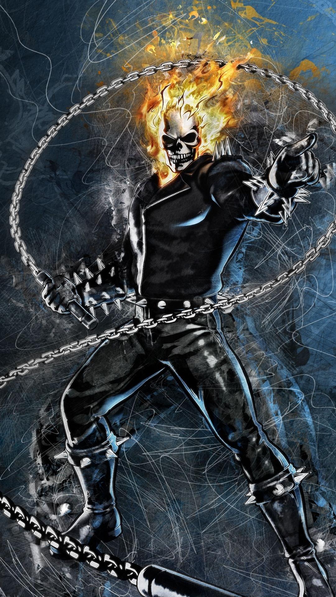 1080x1920 Ghost Rider, Marvel, DC Comics, Art Picture 1080x1920 IPhone 8 7 6 6S Plus Wallpaper, Background, Picture, Image