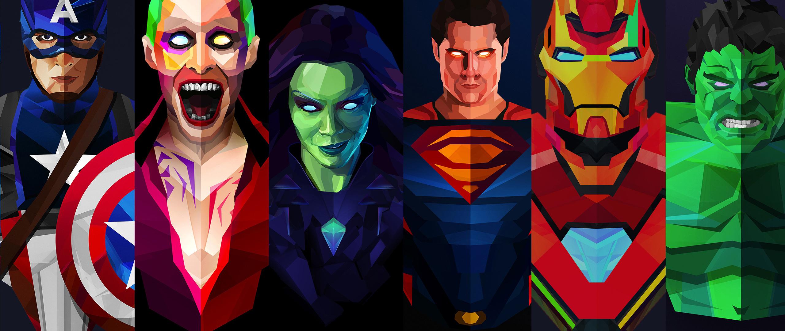 2560x1080 Marvel And Dc Artwork 2560x1080 Resolution HD 4k Wallpaper, Image, Background, Photo and Picture
