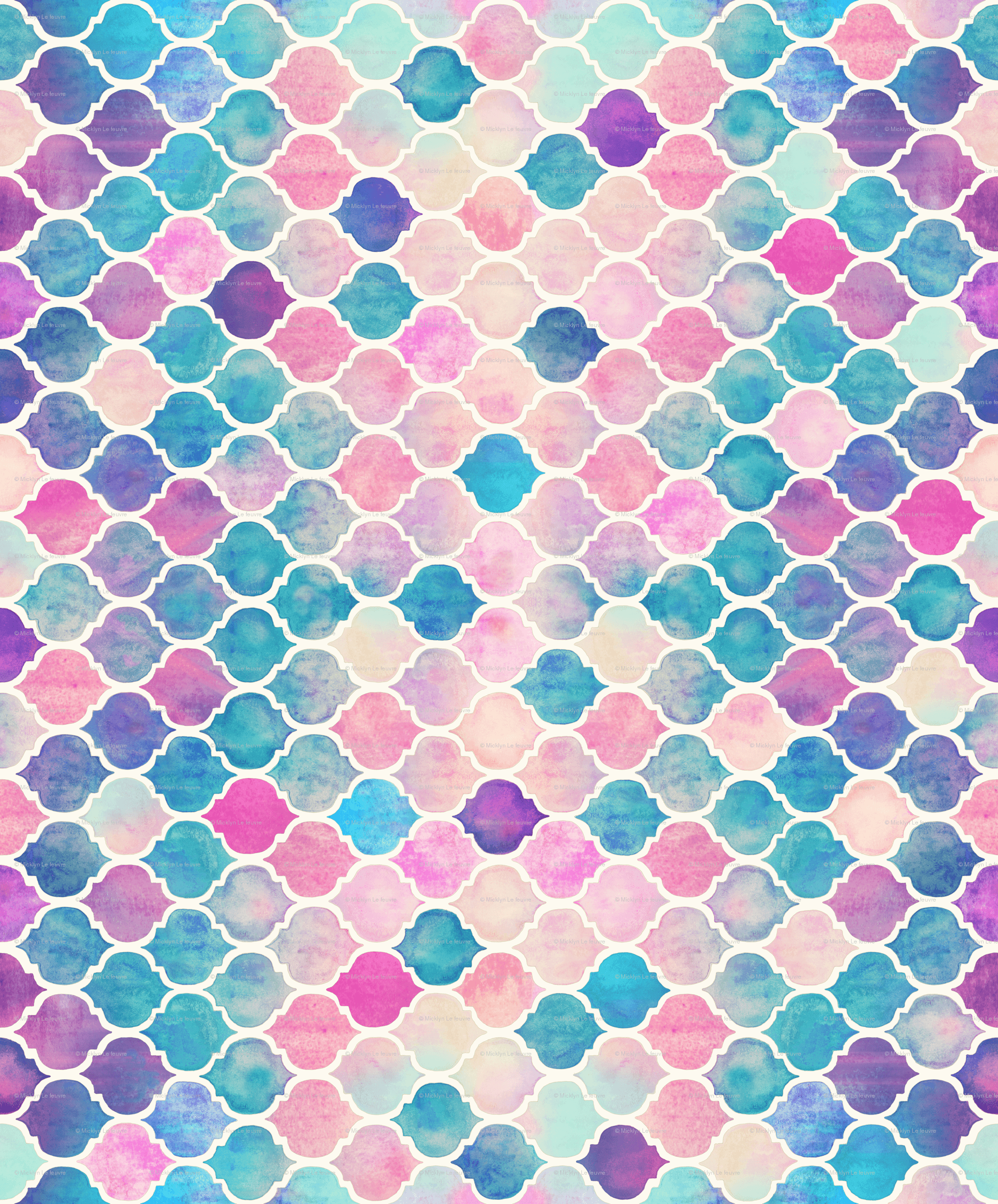 2072x2500 Rainbow Pastel Watercolor Moroccan Pattern horizontal print