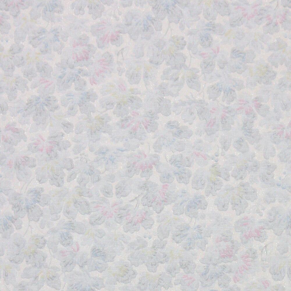 1000x1000 1920s Botanical Vintage Wallpaper Blue Gray Leaves with Pastel Pink