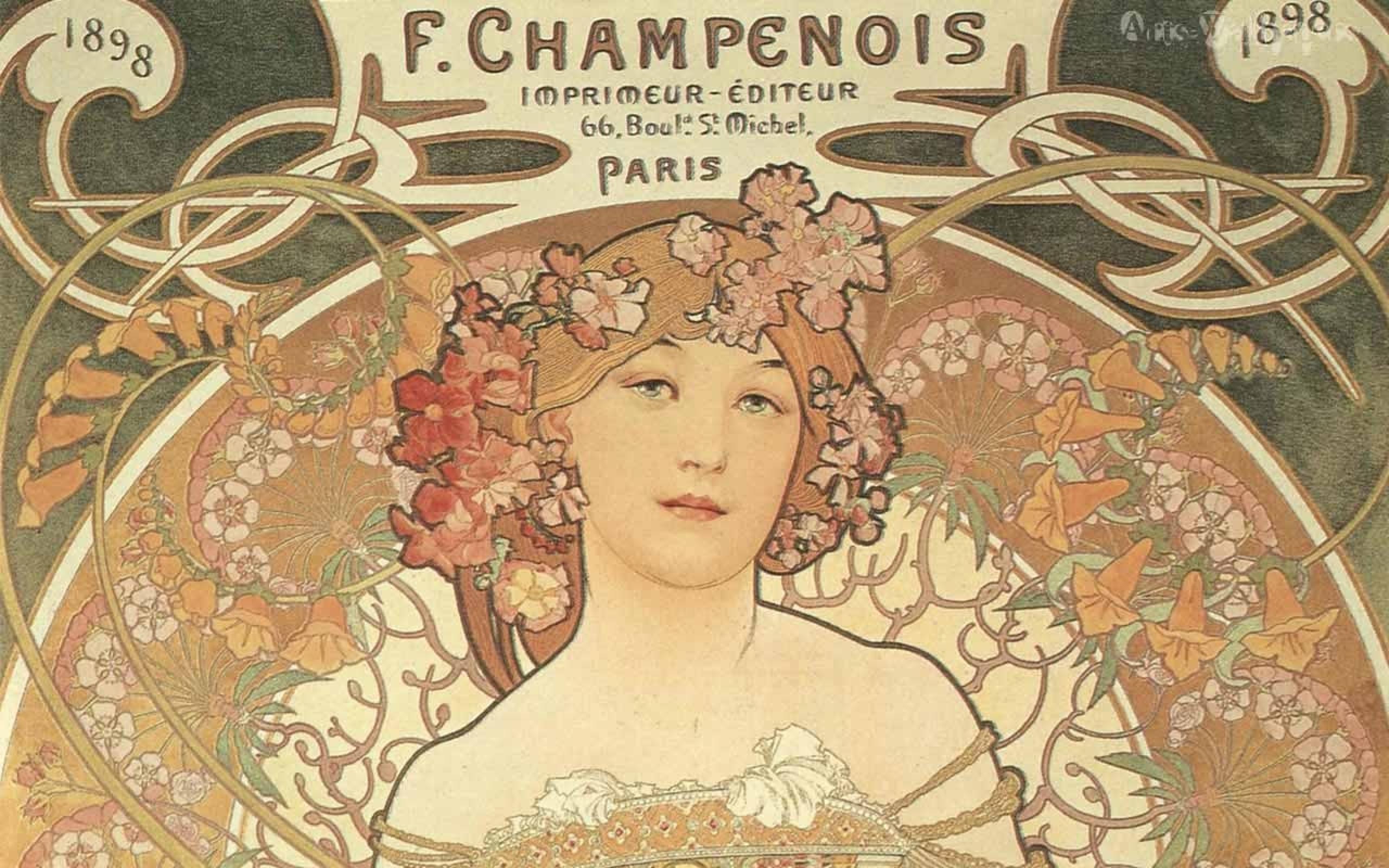 2560x1600 Desktop Background Art Nouveau HD Wallpaper