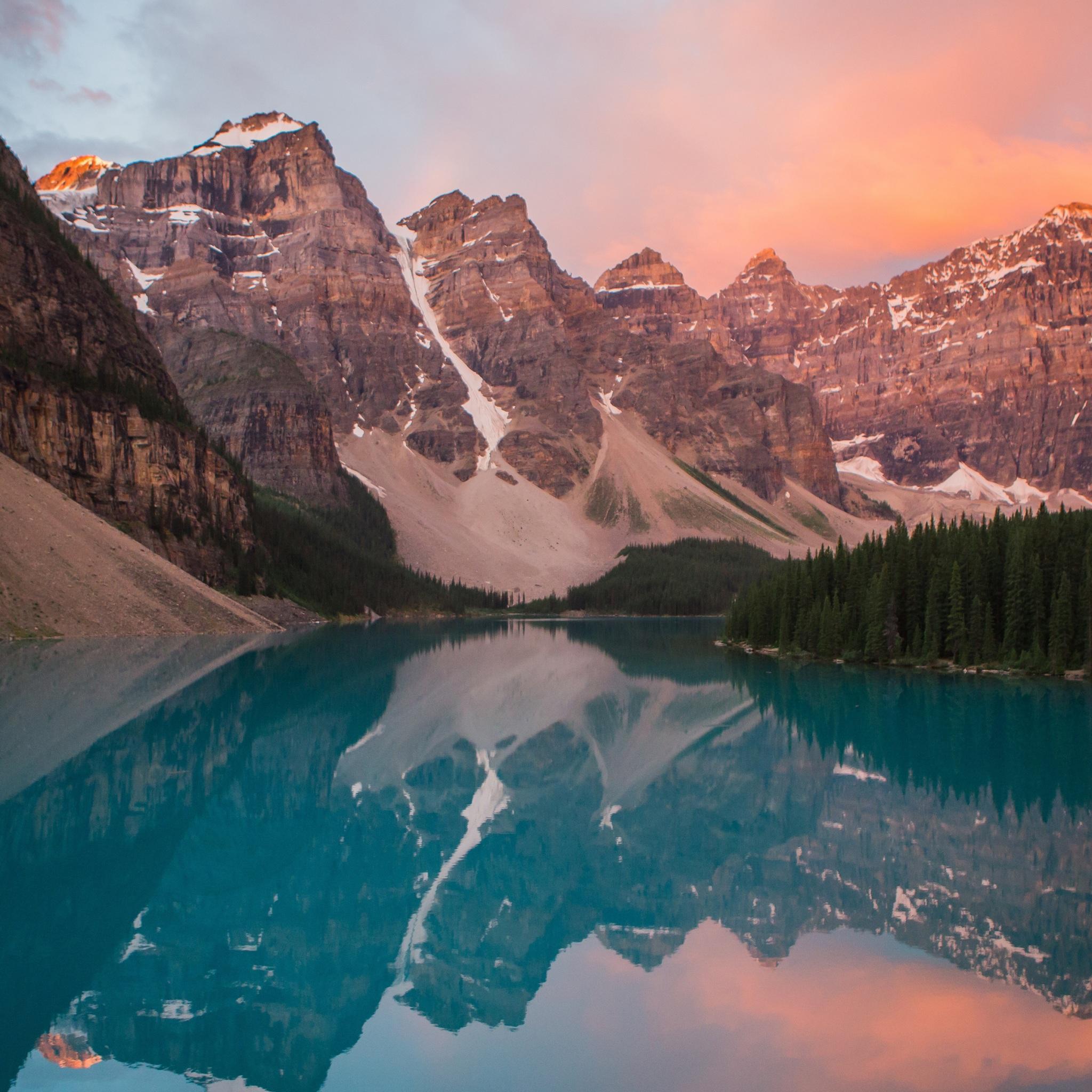 2048x2048 Wallpaper 4k Sunrise at Moraine Lake 4K Wallpaper