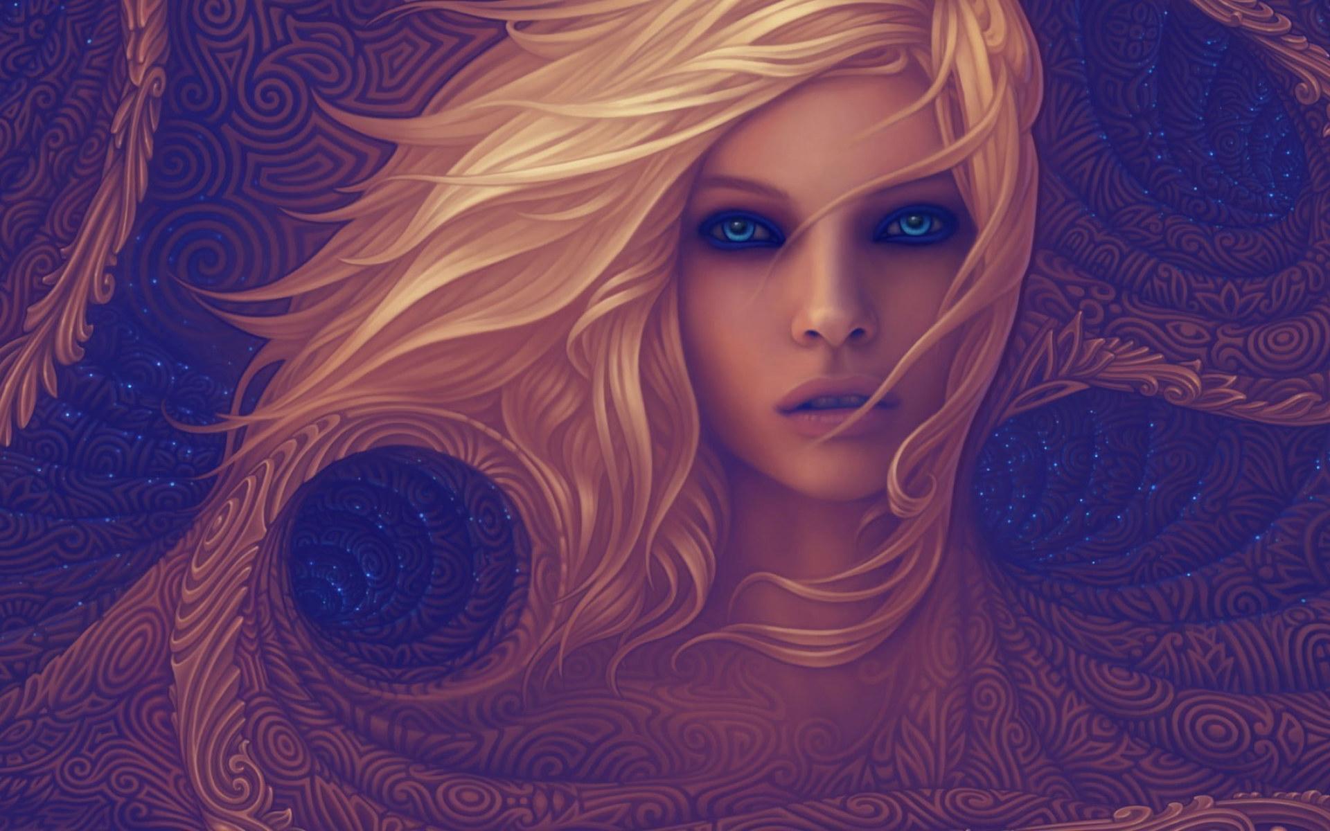 1920x1200 Psychedelic Wallpaper, Abstract, Women, Fractal, Beauty, Portrait, Beautiful Woman • Wallpaper For You