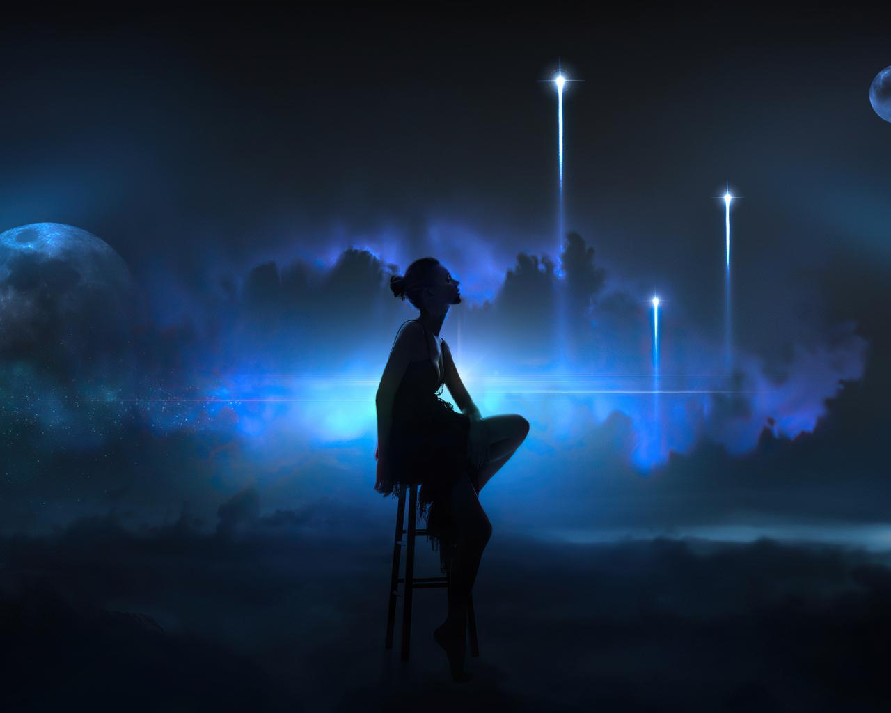 1280x1024 Symphony Of Lights Psychedelic Trippy Woman 4k 1280x1024 Resolution HD 4k Wallpaper, Image, Background, Photo and Picture