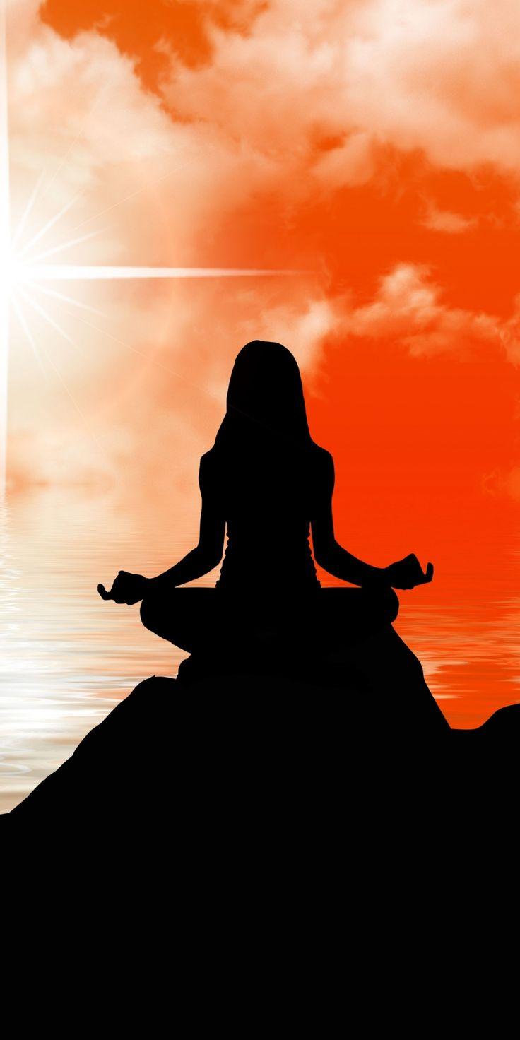 736x1472 Girl, meditation, silhouette, art, 1080x2160 wallpaper. Meditation image, Meditation art, Yoga art