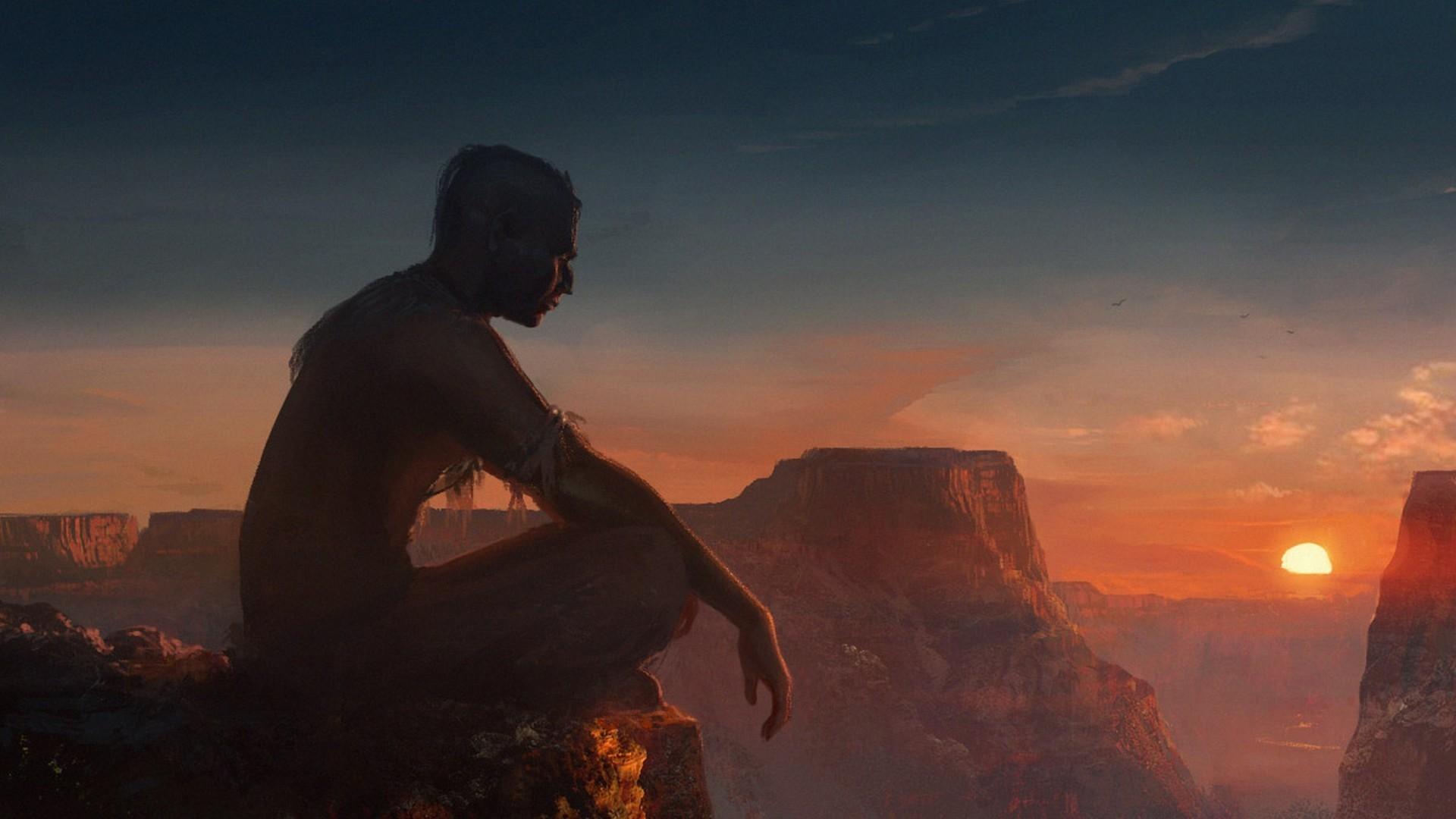 1920x1080 meditation, Spiritual, Shaman, Sunset, Aboriginal, Native Americans Wallpaper HD / Desktop and Mobile Background