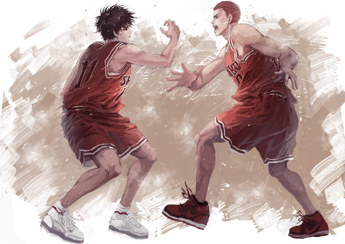 1200x849 all male ana bi black hair hanamichi sakuragi male red hair rukawa kaede short hair slam dunk sport. konachan.com.com Anime Wallpaper