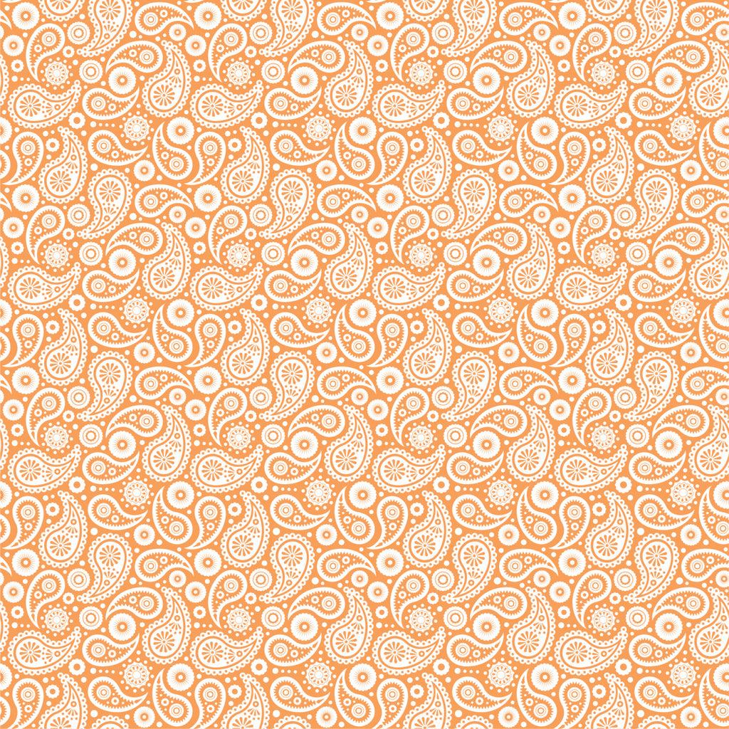 1024x1024 Peach and white paisley pattern craft vinyl sheet