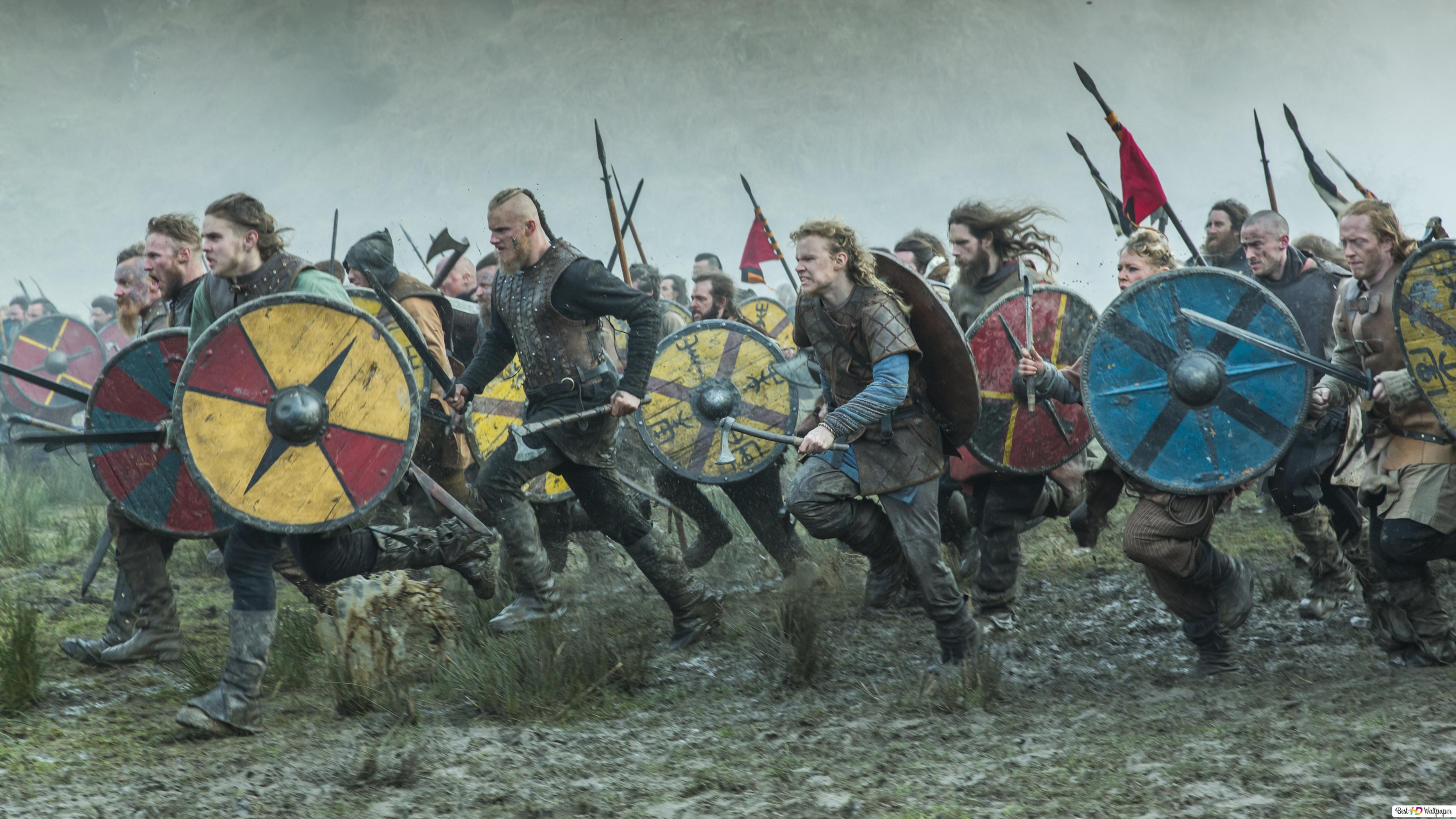 3554x1999 Vikings, War Field HD wallpaper download