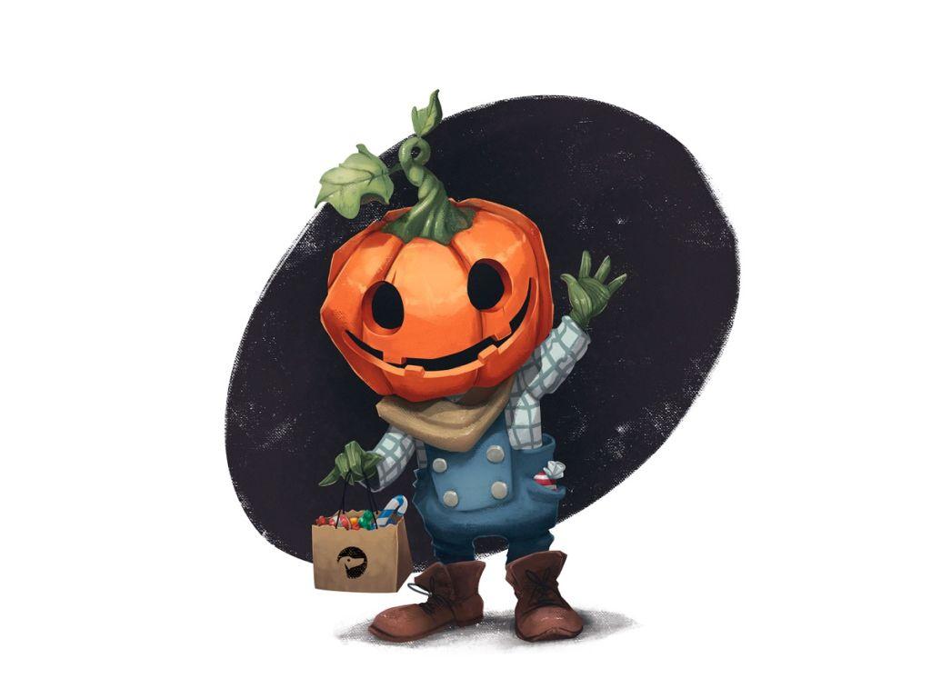 1024x768 Trick Or Treat In Digital Art: Cool Halloween Picture