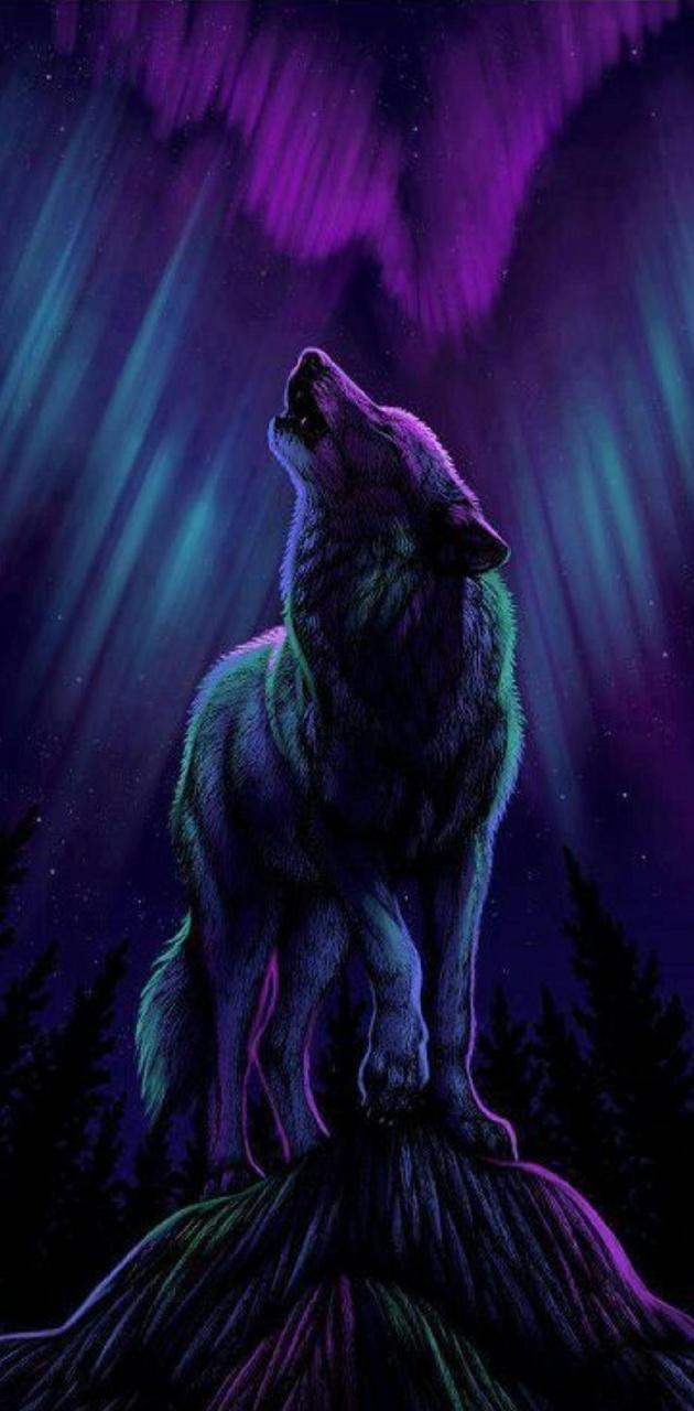 630x1280 Wolf art wallpaper