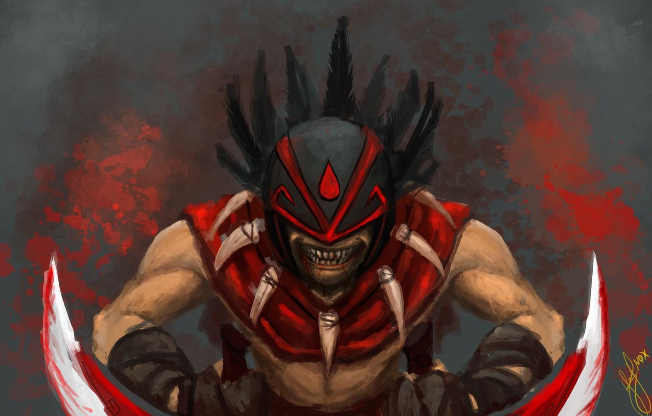 1332x850 Wallpaper blood, feathers, art, guy, swords, Bloodseeker, Dota Strygwyr, runepencil image for desktop, section игры