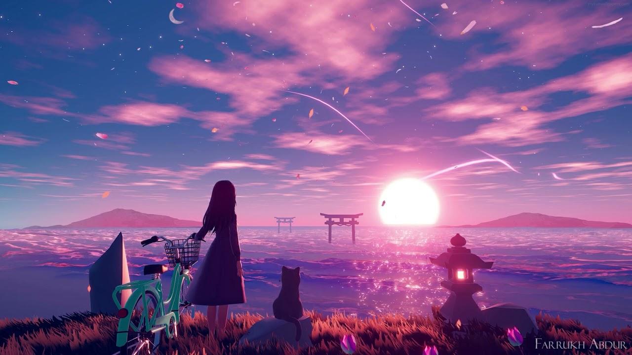 1280x720 Purple Sunset Sakura 4K 1 Hour Screensaver Live Wallpaper Relaxing Background Windows 10 11 Loop