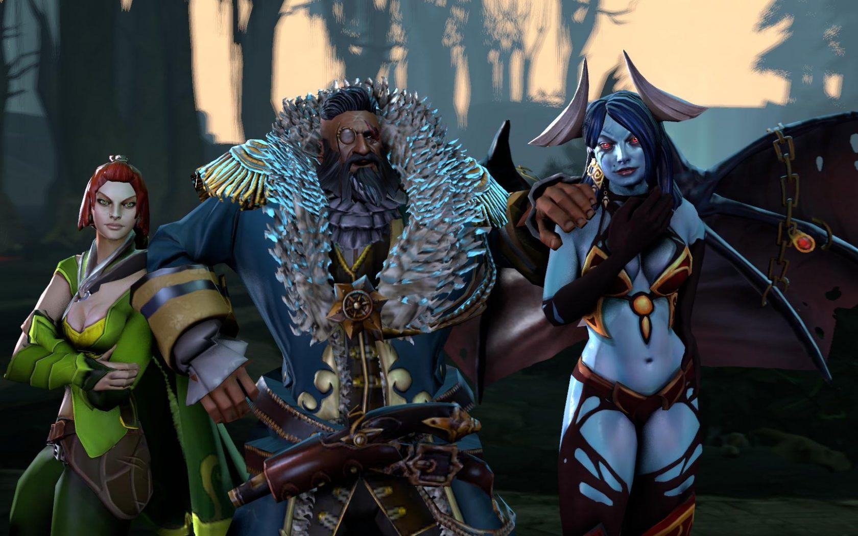 1680x1050 Windranger Kunkka And Queen Of Pain Dota 2 Heroes Full HD Wallpaper 1920x1080 :