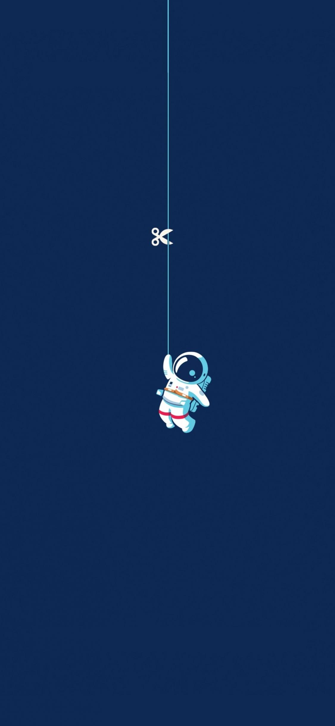 1125x2436 Download astronaut, hang, minimal 1125x2436 wallpaper, iphone x, 1125x2436 HD image, background, 25323