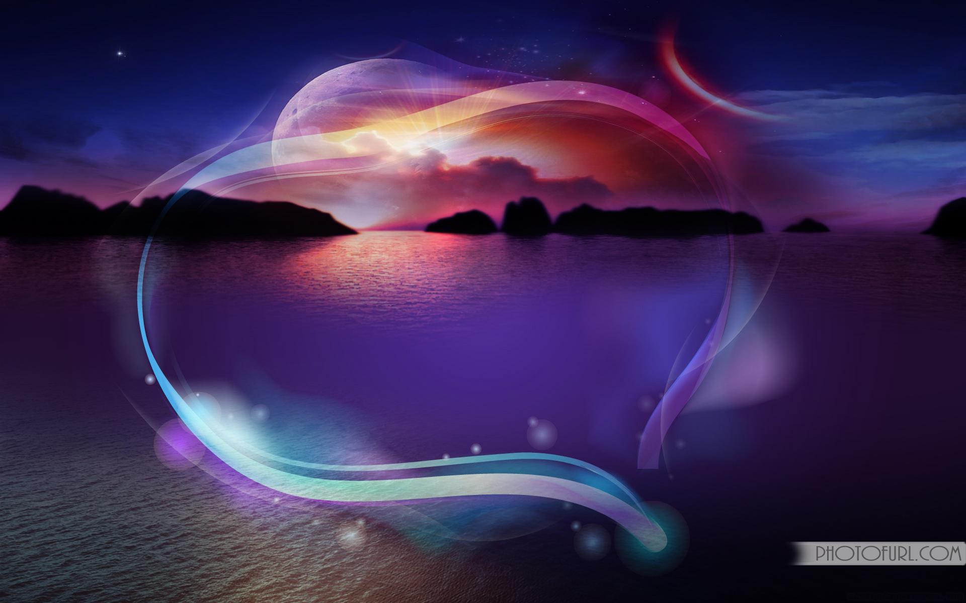1920x1200 animation wallpaper free download, sky, nature, water, natural landscape, purple, reflection, violet, horizon, photography, wave