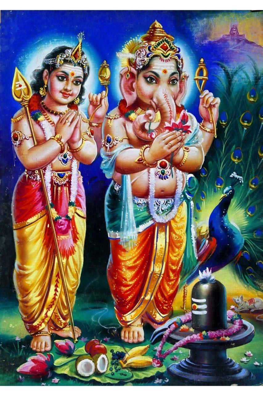 853x1280 Lord ganesh and Murugan Art Gallery