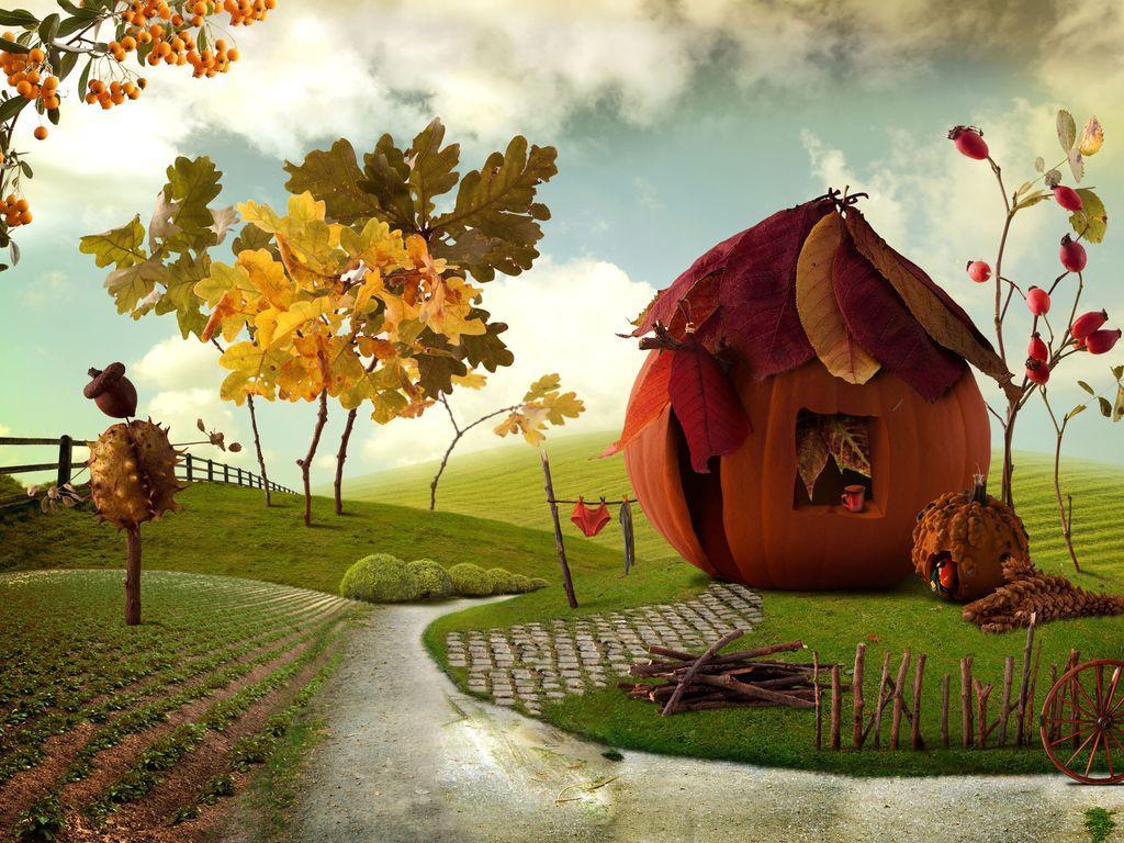 1024x768 Landscape Drawing Wallpaper