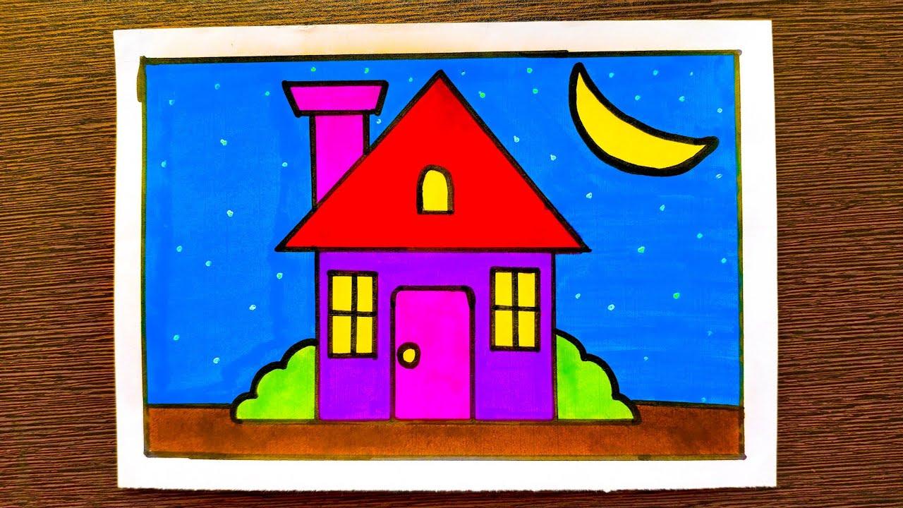 1280x720 house drawing & colouring for kids /Rohit Ratan Arts