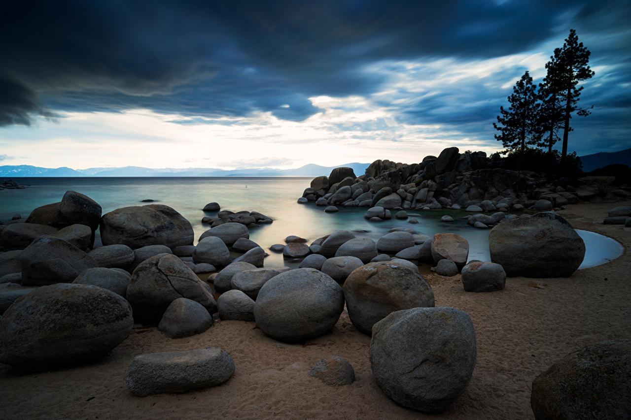 1280x853 Wallpaper USA Sierra Nevada, Lake Tahoe Nature stone Clouds