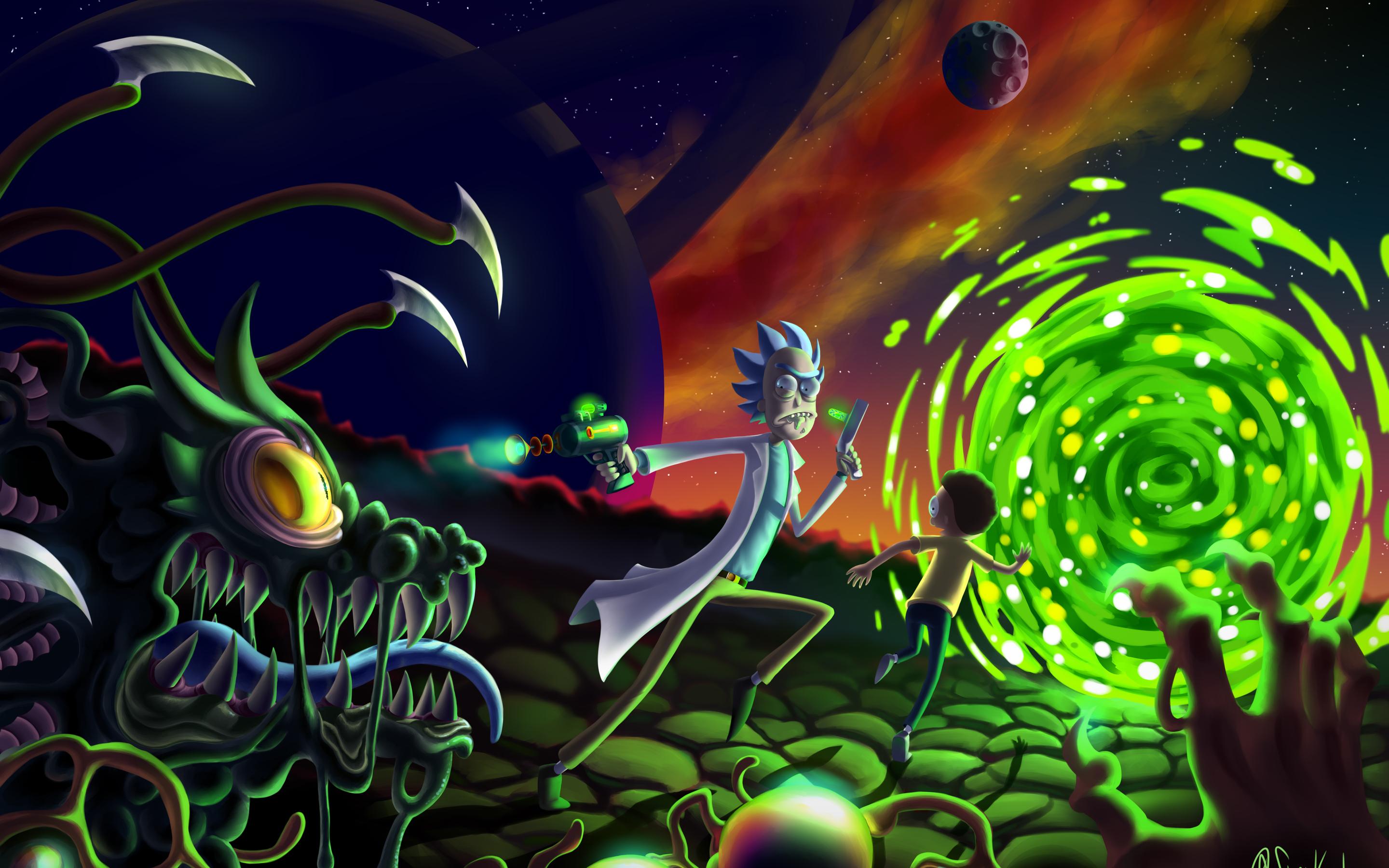 2880x1800 Rick And Morty 5k Fan Art Macbook Pro Retina HD 4k Wallpaper, Image, Background, Photo and Picture