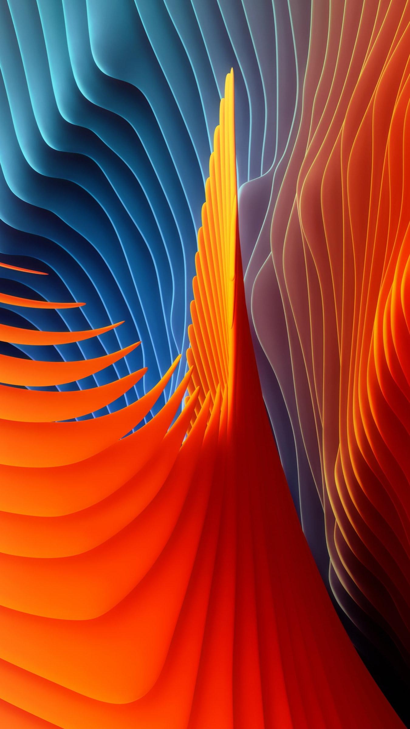 1350x2400 Wallpaper Apple Abstract, Orange, White, And Blue Abstract • Wallpaper For You