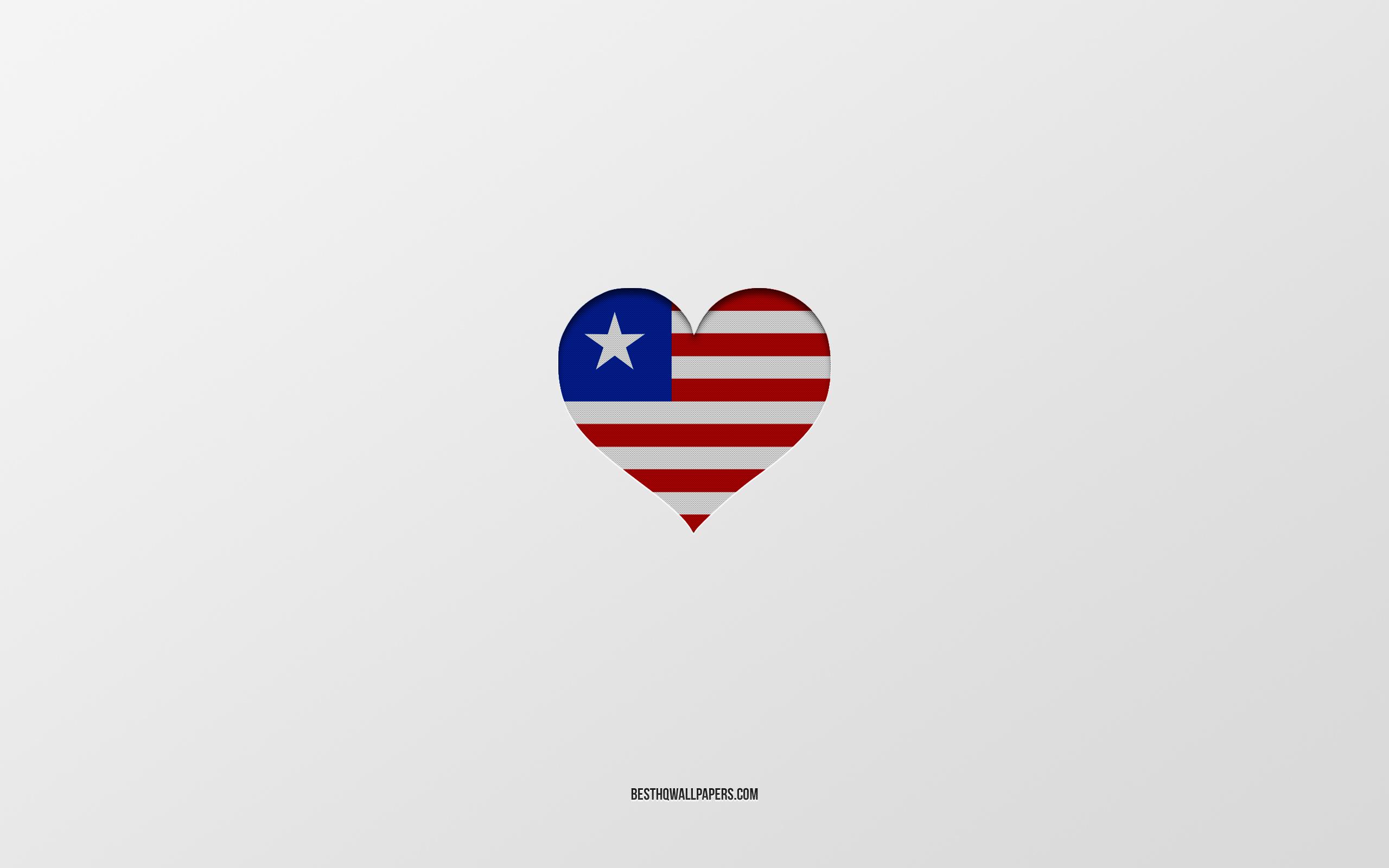 2560x1600 Download wallpaper I Love Liberia, Africa countries, Liberia, gray background, Liberia flag heart, favorite country, Love Liberia for desktop with resolution 2560x1600. High Quality HD picture wallpaper