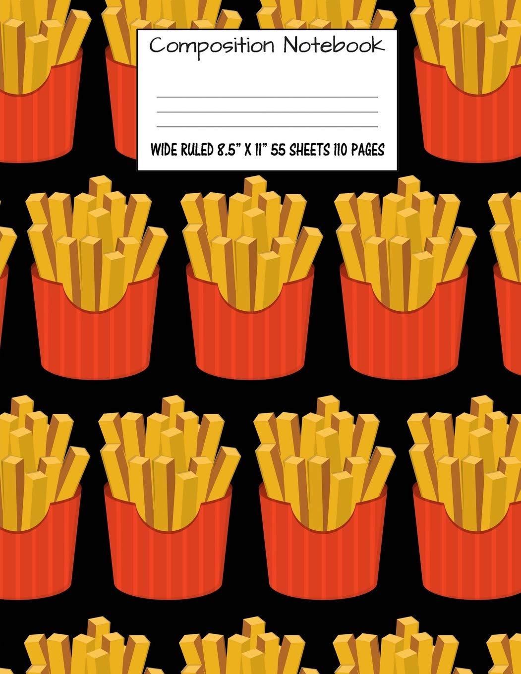 1051x1360 Composition Notebook: Wide Ruled Food French Fries Cute Composition Notebook, Girl Boy School Notebook, College Notebooks, Composition Book, 8.5 x 11 (Cute Food School Notebooks): Notebook, Majestical: 9781727709568: Books