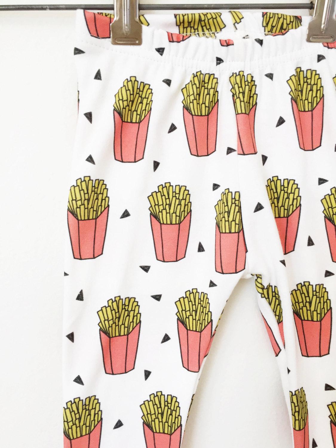1125x1500 organic baby leggings // french fry print