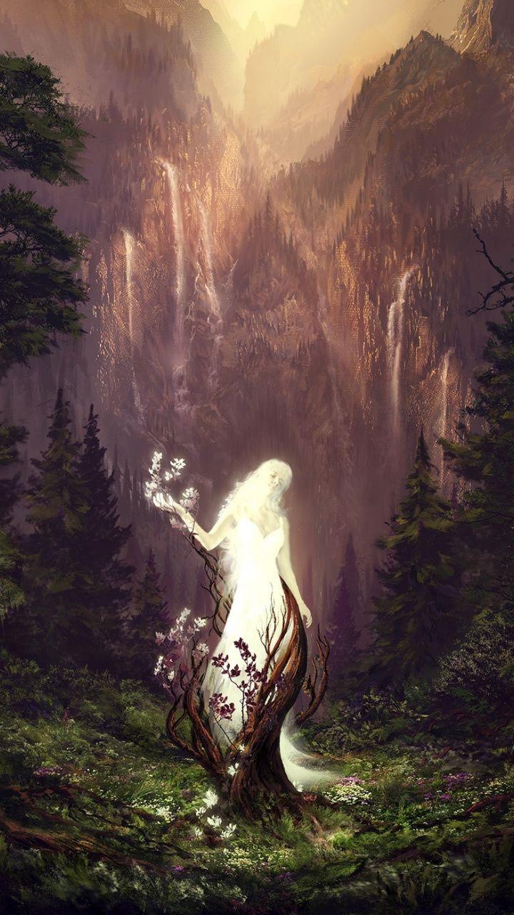 720x1280 Spirit, fantasy, woman, forest, 720x1280 wallpaper. Fantasy, Fantasy women, World art