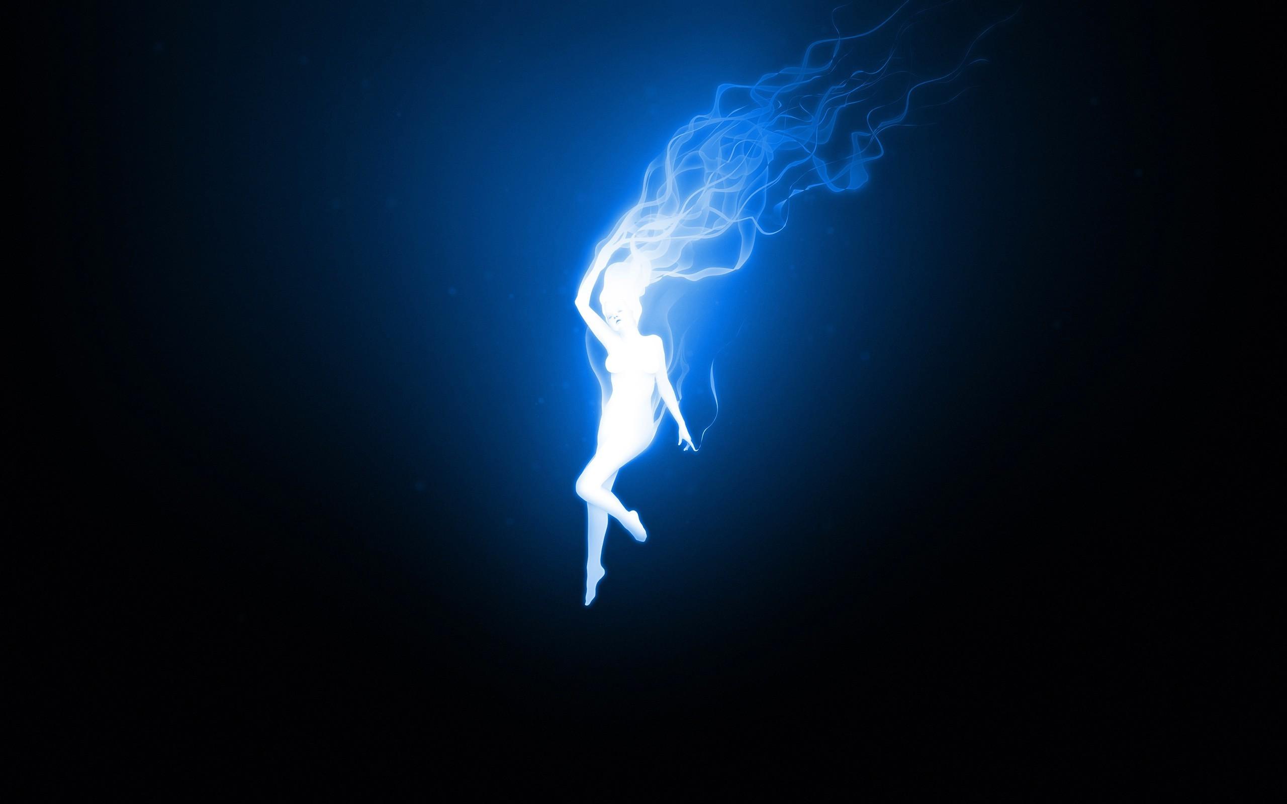 2560x1600 artwork, Fantasy Art, Digital Art, Women, Spirit, Blue Wallpaper HD / Desktop and Mobile Background