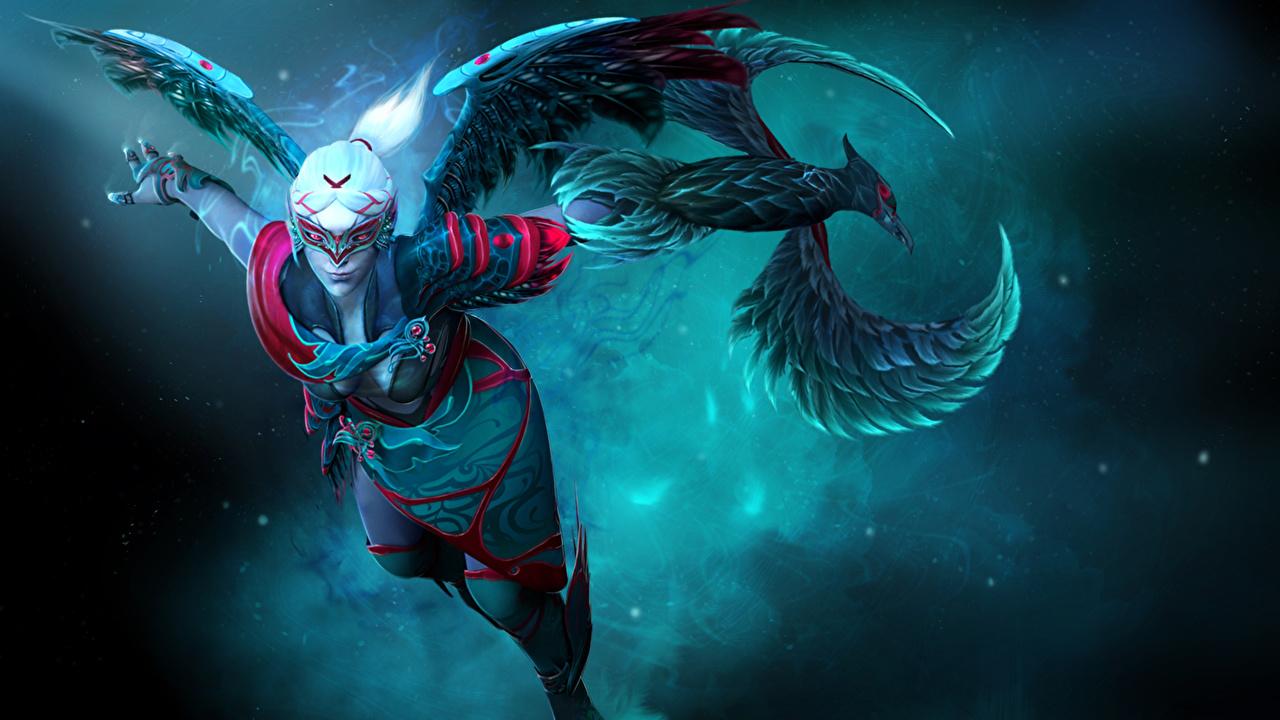 1280x720 Desktop Wallpaper DOTA 2 Vengeful Spirit Warriors Fantasy young