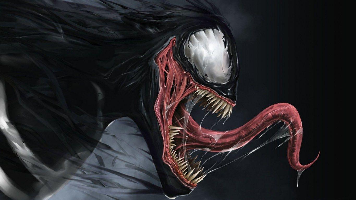 1366x768 HD Background Venom Spider Man 3 Marvel Comic Black Wallpaper
