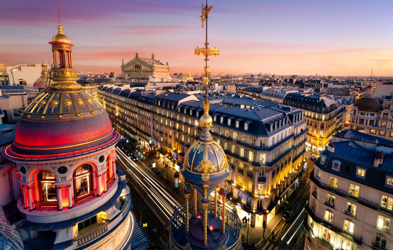 1332x850 Wallpaper The City, France, Paris, Building, Home, The Evening, Roof, Paris, Palace, France, Dome, Ile De France, Grand Opera, Opera Garnier, Ile De France, The Paris Opera Image For Desktop, Section город