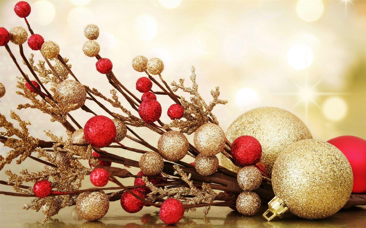 1440x900 Christmas New Year Gold Shine MacBook Air Wallpaper Download