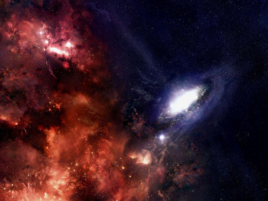 1024x768 Space Art Wallpaper 19. Universe. Space, Blue galaxy