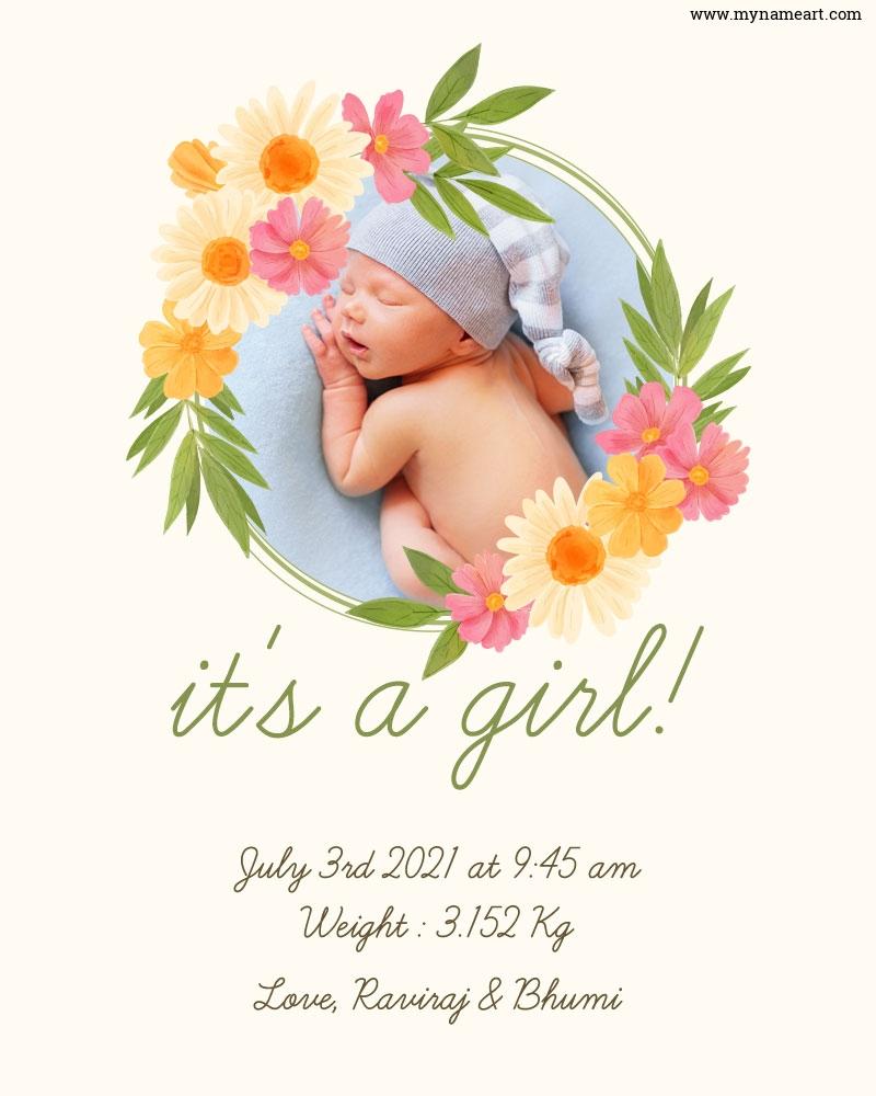 800x1000 It's Girl of new born baby girl templates