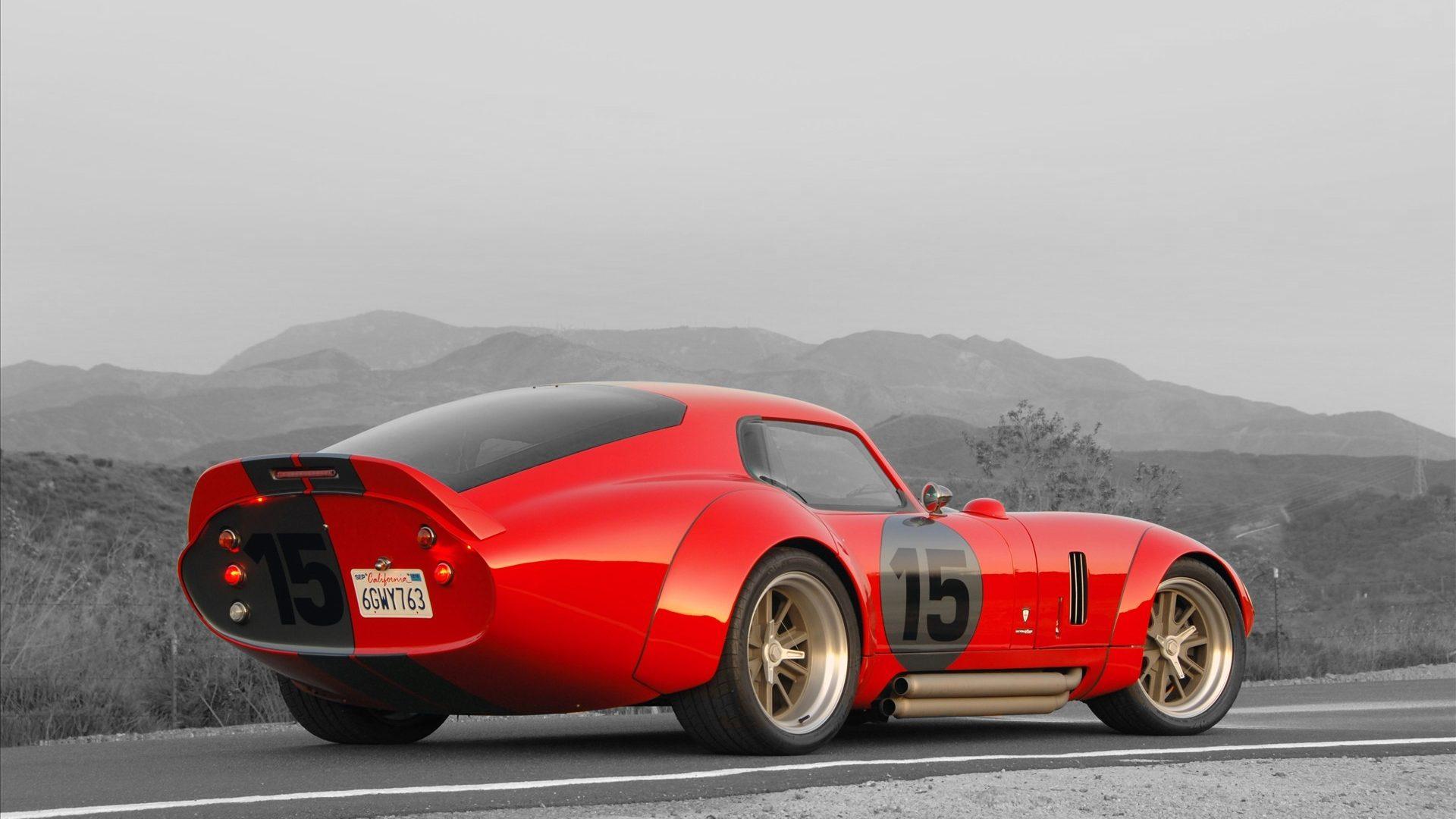 1920x1080 HD Wallpaper Of The Rear View Of A Red Shelby Daytona Cobra