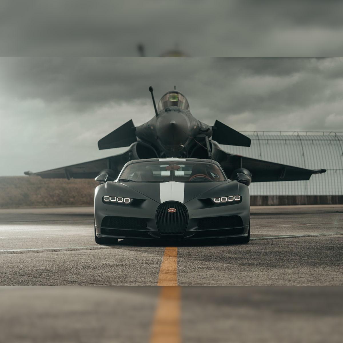 1200x1200 In Pics: Bugatti Chiron Sport Meets Dassault Rafale Marine, See Wallpaper Worthy Image Of This Mighty Crossover