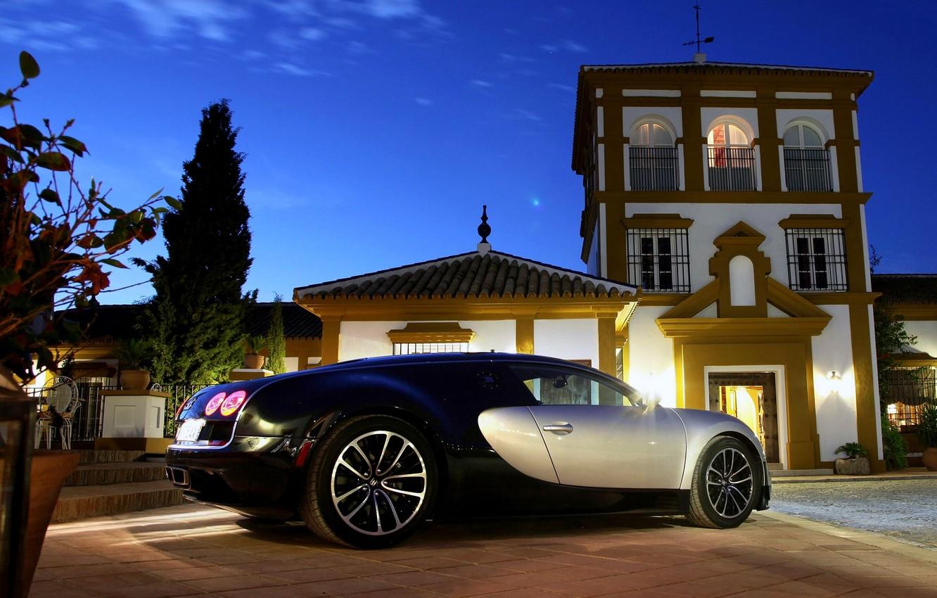 1332x850 Wallpaper Night, Machine, Bugatti, Light, Veyron, Car, Bugatti Veyron, Car, Wallpaper, Supercar, 16. Wallpaper, Back, SuperSport, SuperSport, Yard image for desktop, section bugatti