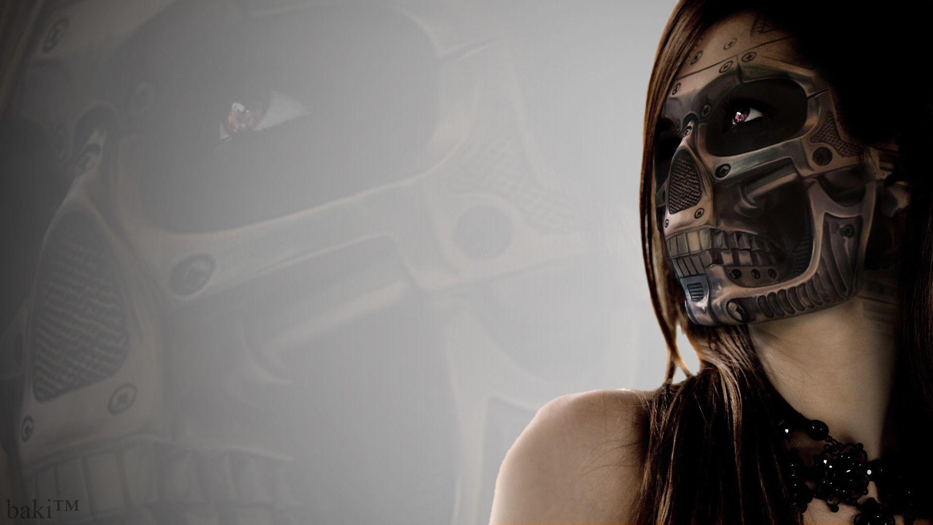 1920x1080 Skull Girl Wallpaper Wide Photo