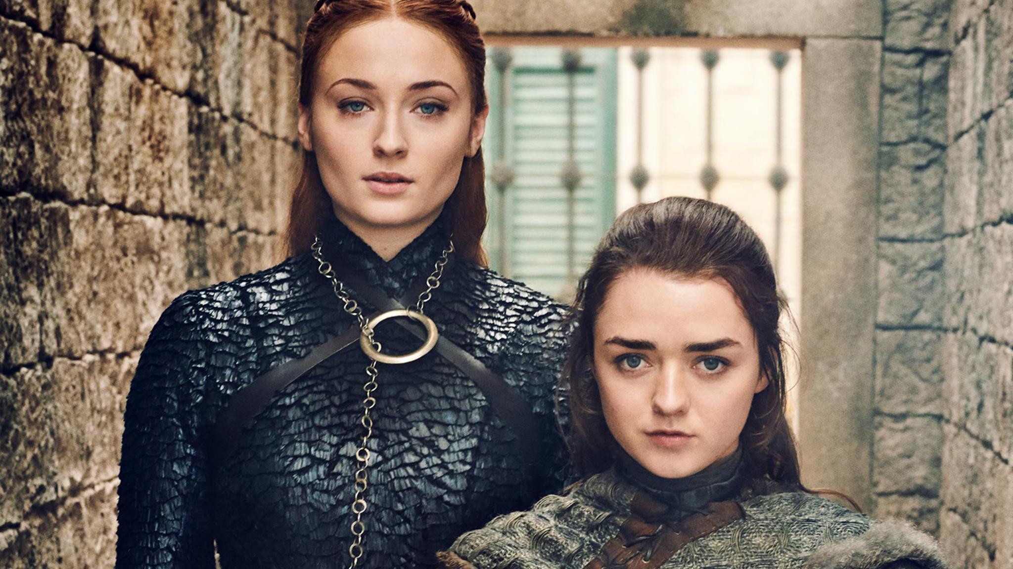 2048x1152 Sansa And Arya Stark Game Of Thrones Season 8 2048x1152 Resolution HD 4k Wallpaper, Image, Background, Photo and Picture