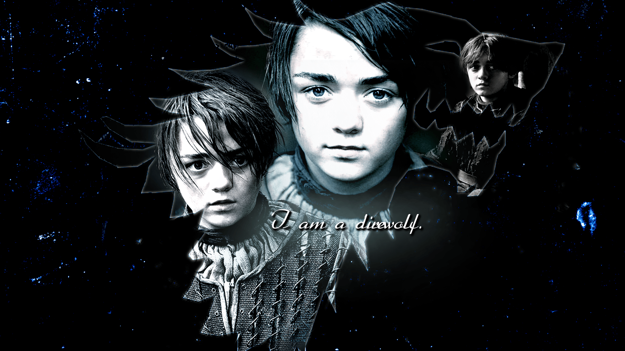 2048x1152 arya stark wallpaper, black and white, illustration, album cover, darkness, graphic design