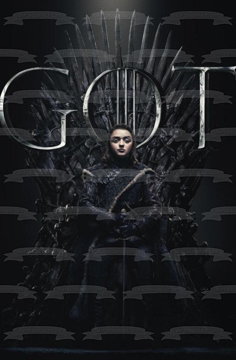 756x1152 Game of Thrones Arya Stark Iron Throne Black Background Edible Cake To